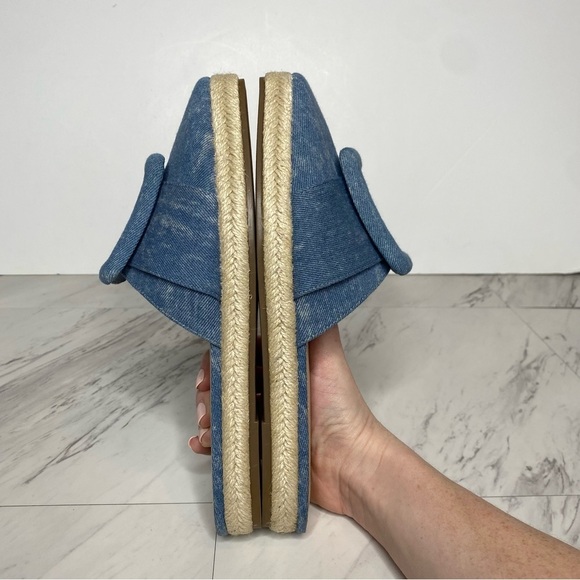 Vince Camuto Jinannie Stonewash Denim Square Toe Espadrille Mule 7 1/2 M - Picture 7 of 13